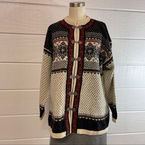 Squaw Valley Icelandic style Alpine wool cardigan sweater vintage